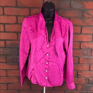 Zara Women’s Large Button-Down Shirt – Retro, Relaxed-Fit